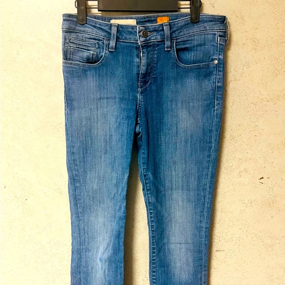 ANTHROPOLOGY PILCRO IN  THE LETTERPRESS 29 WOMENS LIGHT BLUE STRETCH COTTON JEAN - Picture 1 of 8